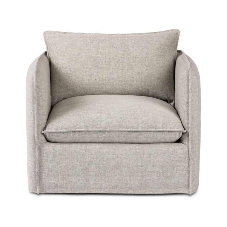 Outdoor Slipcovered Swivel Chair - Image 10