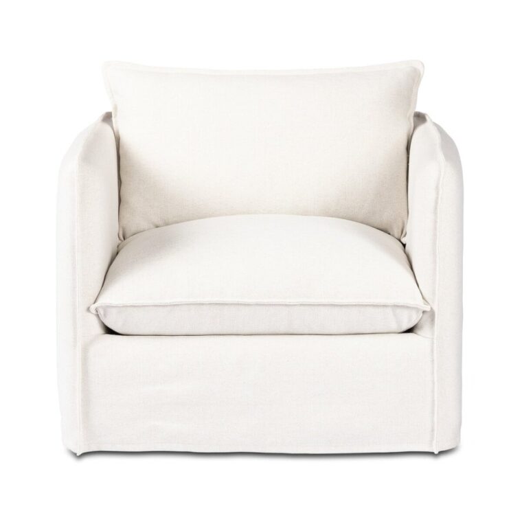 Outdoor Slipcovered Swivel Chair - Image 13