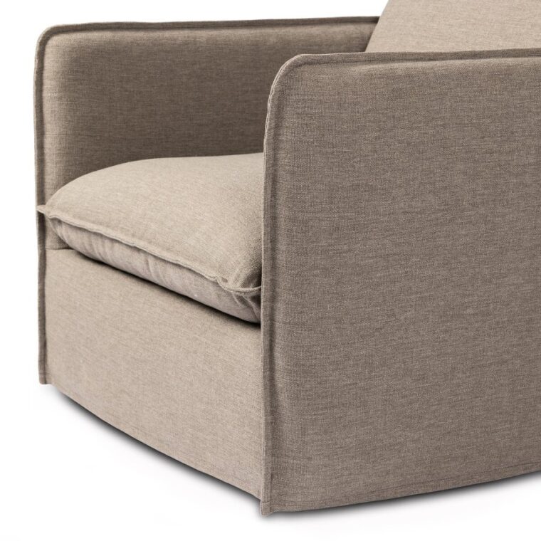 Outdoor Slipcovered Swivel Chair - Image 8