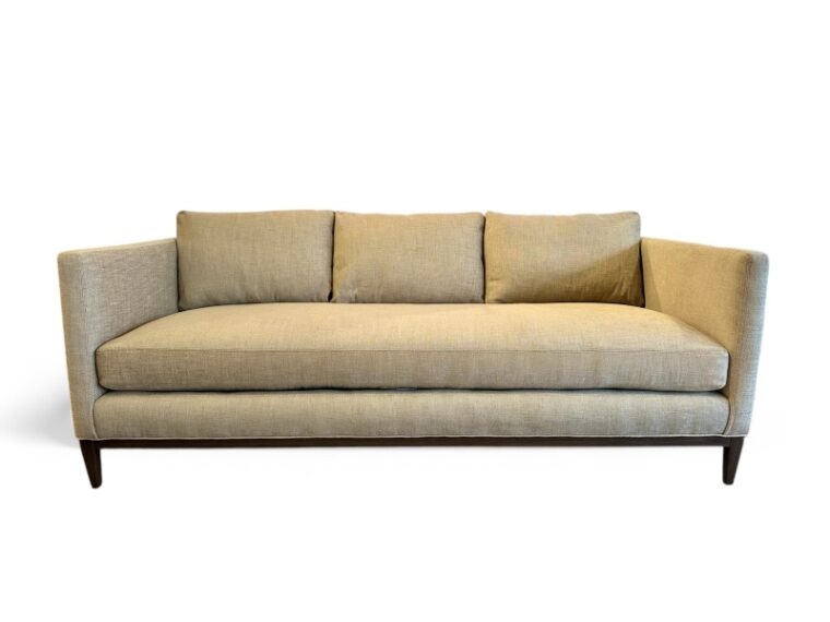Straight Arm Sofa in Flax Fabric - Image 2