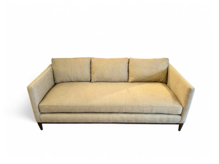 Straight Arm Sofa in Flax Fabric - Image 3