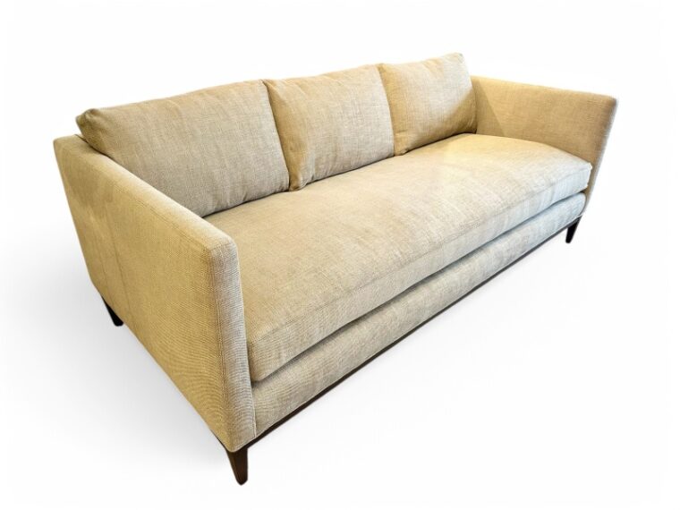 Straight Arm Sofa in Flax Fabric - Image 5
