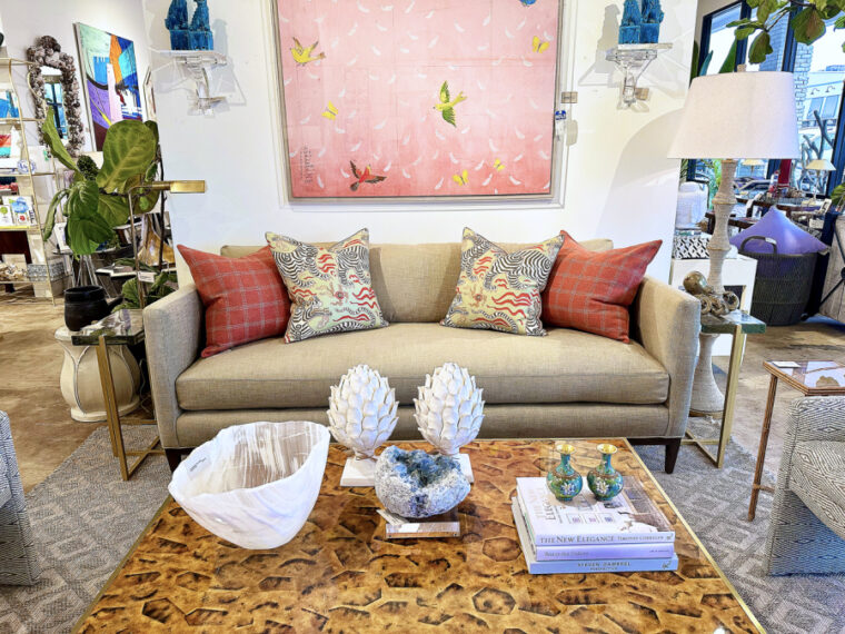 Straight Arm Sofa in Flax Fabric - Image 7