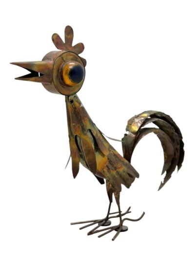 Vintage Metal Rooster Sculpture