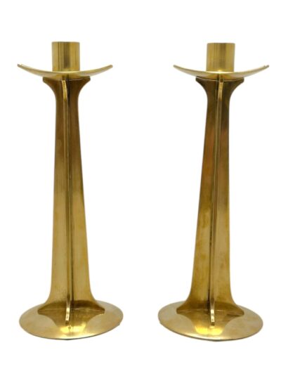 Vintage Brass Mid-Century Modern Candlesticks