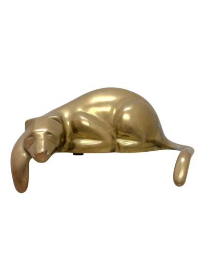 Vintage Brass Crouching Cougar
