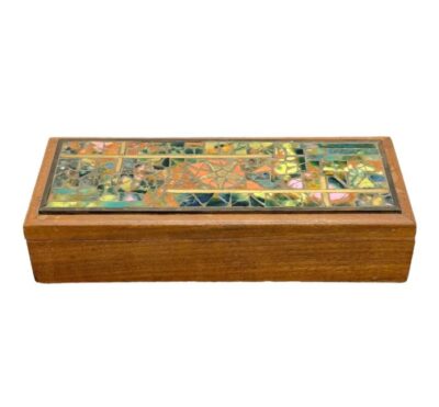 Vintage Mid-Century Mosaic Wood Box