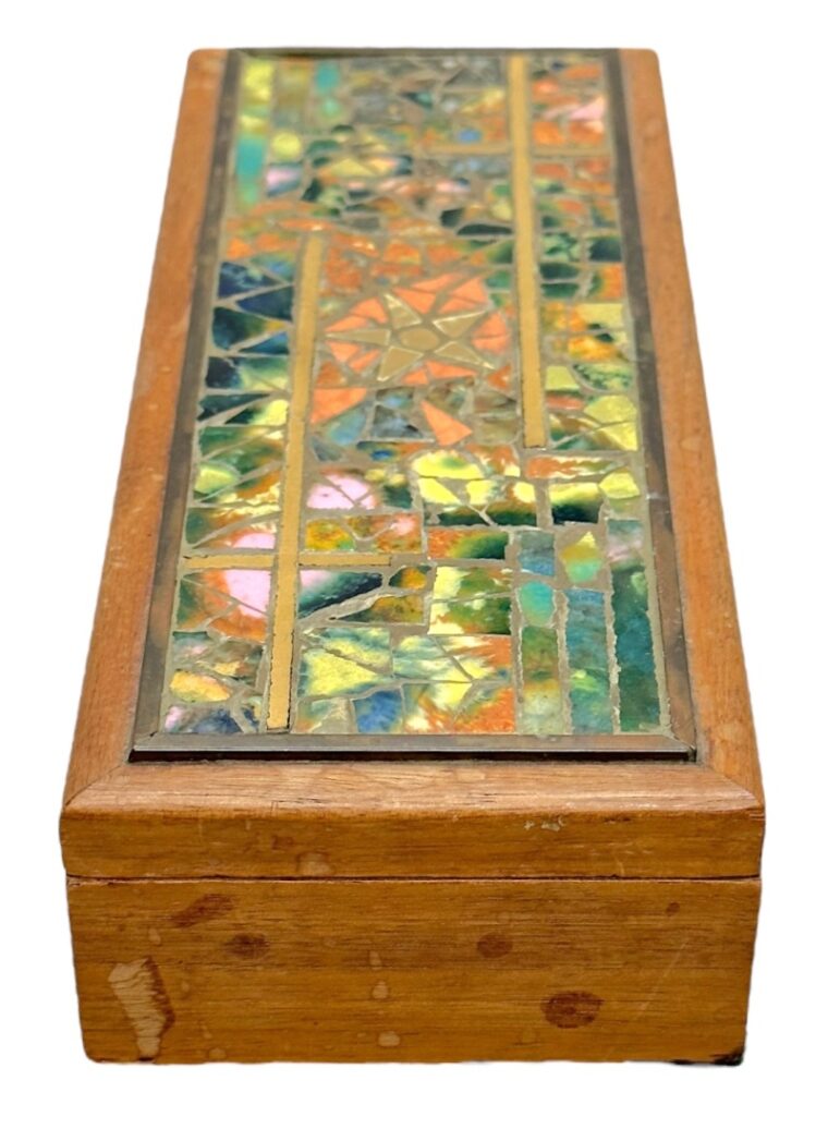 Vintage Mid-Century Mosaic Wood Box - Image 7