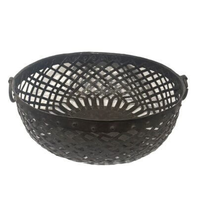 Vintage Moroccan Woven Metal Bowl