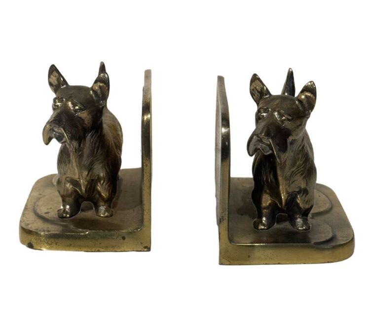 Pair of Heavy Brass Scottie Dog Bookends - Image 2