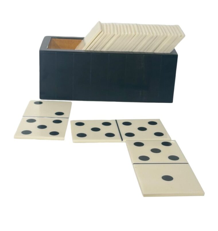 White Domino Set with Black Box - Image 2