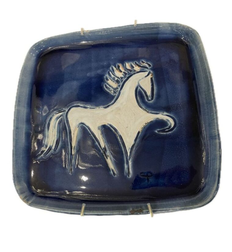 Ceramic Abstract Horse Plate