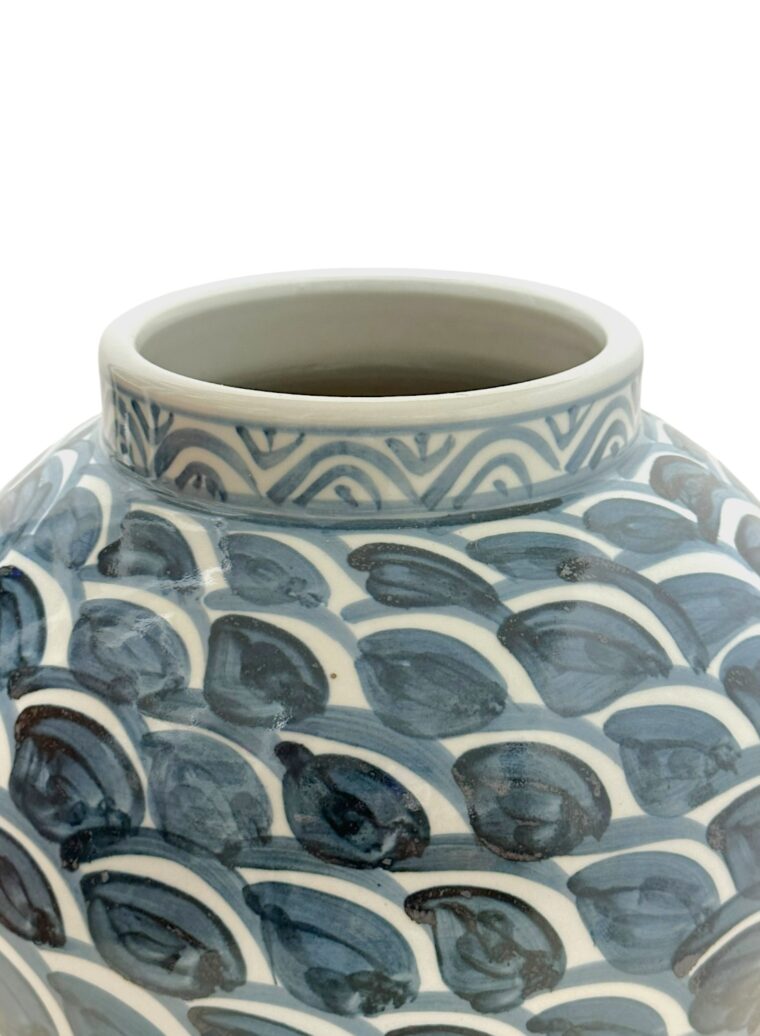 Large Blue and White Scale Jar - Image 2
