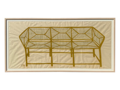 French Provençal Radassie Bench Original Art