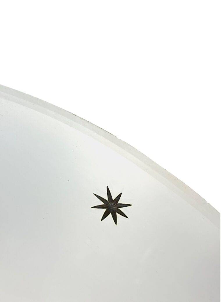 Vintage Deco Mirror with Etched Stars  - Image 3