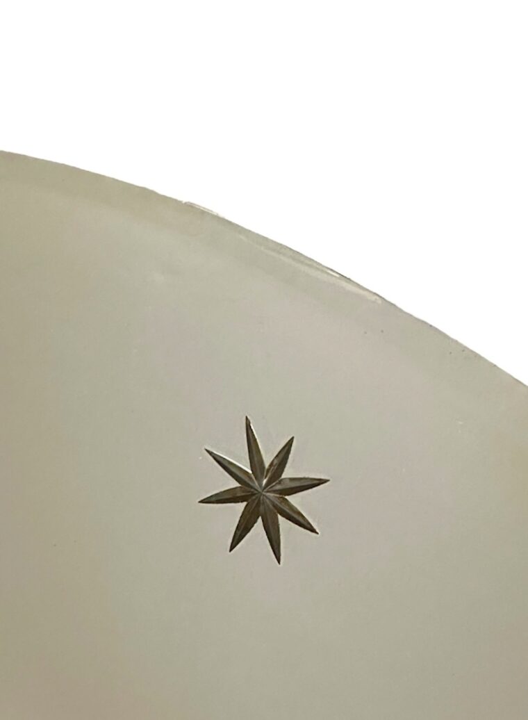 Vintage Deco Mirror with Etched Stars  - Image 4
