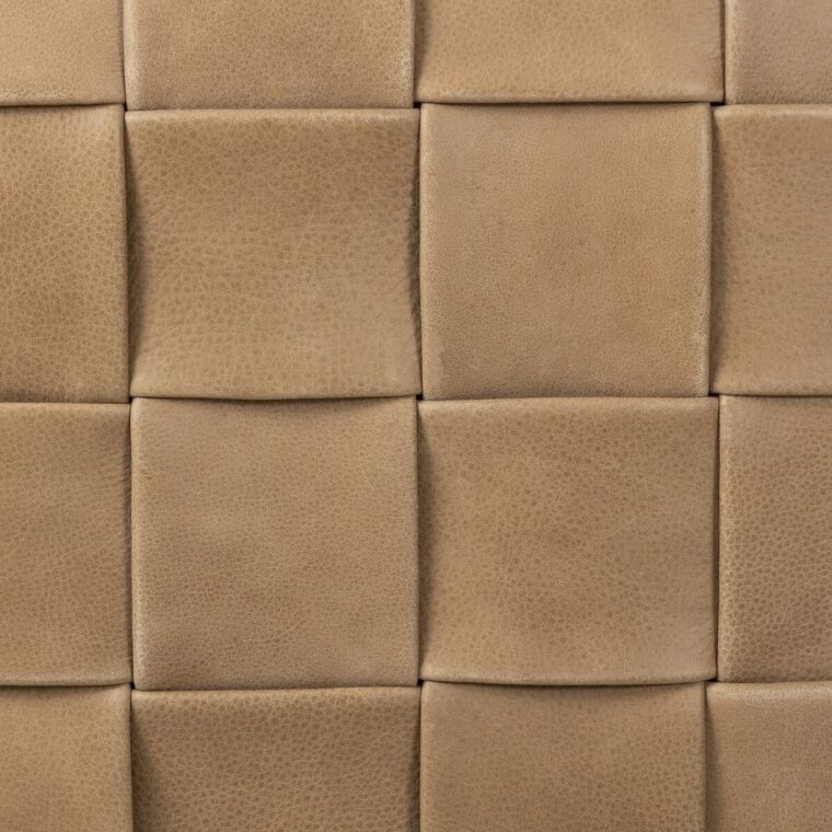 Hand Woven Leather Ottoman - Image 10
