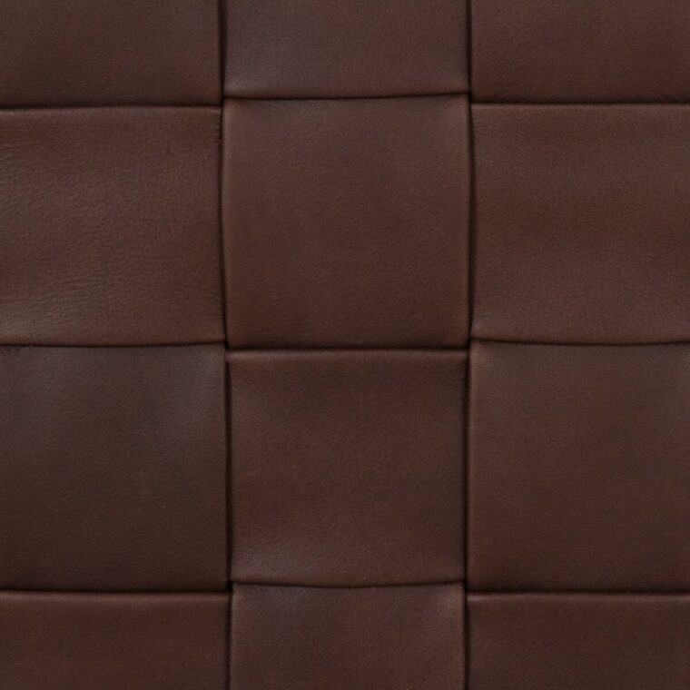 Hand Woven Leather Ottoman - Image 3