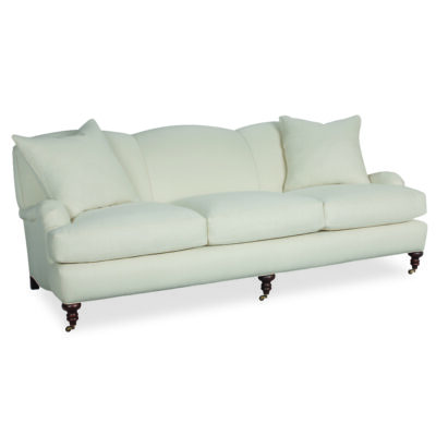 Classic Sofa with English Arm and Brass Casters