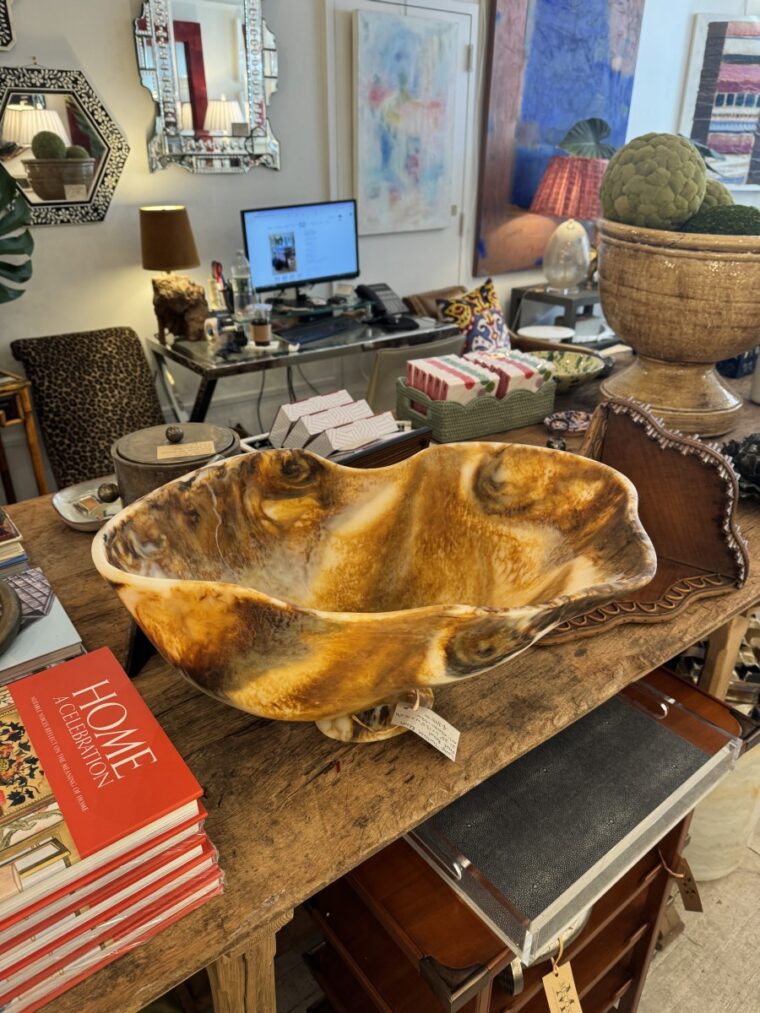 Large Tortoise Resin Fruit Bowl - Image 6