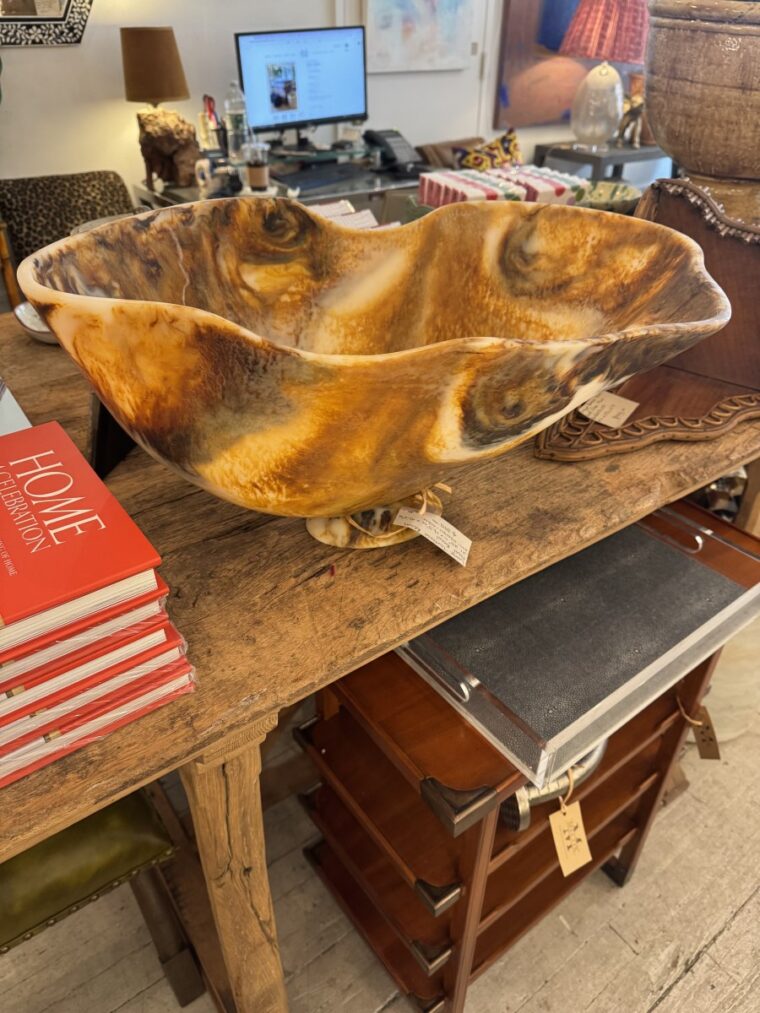 Large Tortoise Resin Fruit Bowl - Image 7