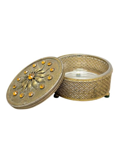 Vintage Round Brass Box