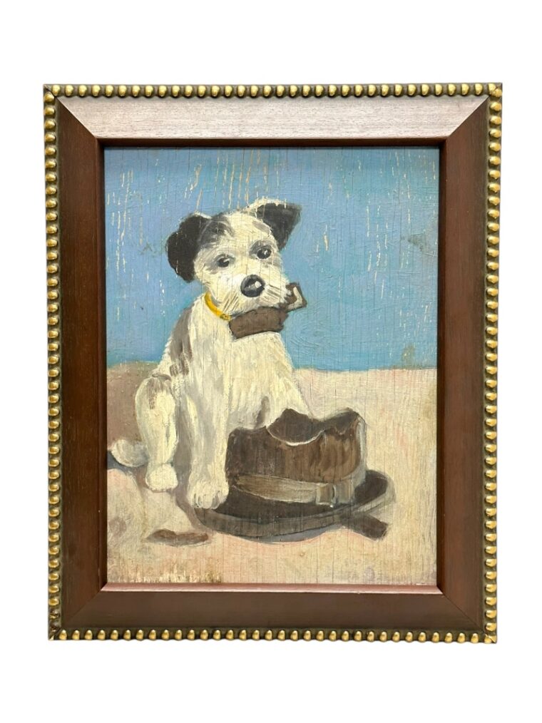 Vintage Mid-Century Oil Dog Painting