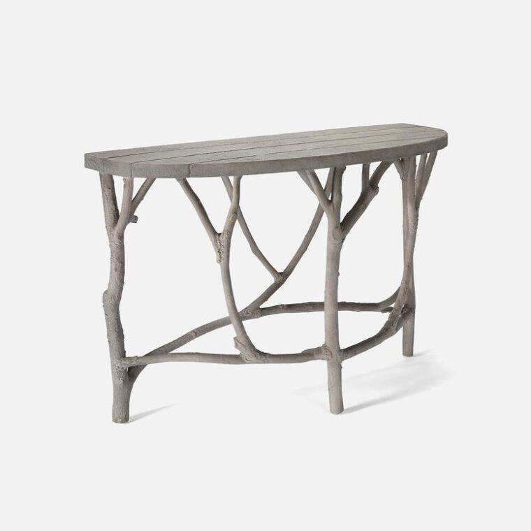 Outdoor Faux Bois Demilune Console - Image 2