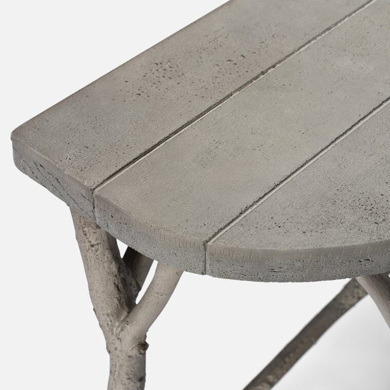 Outdoor Faux Bois Demilune Console - Image 3