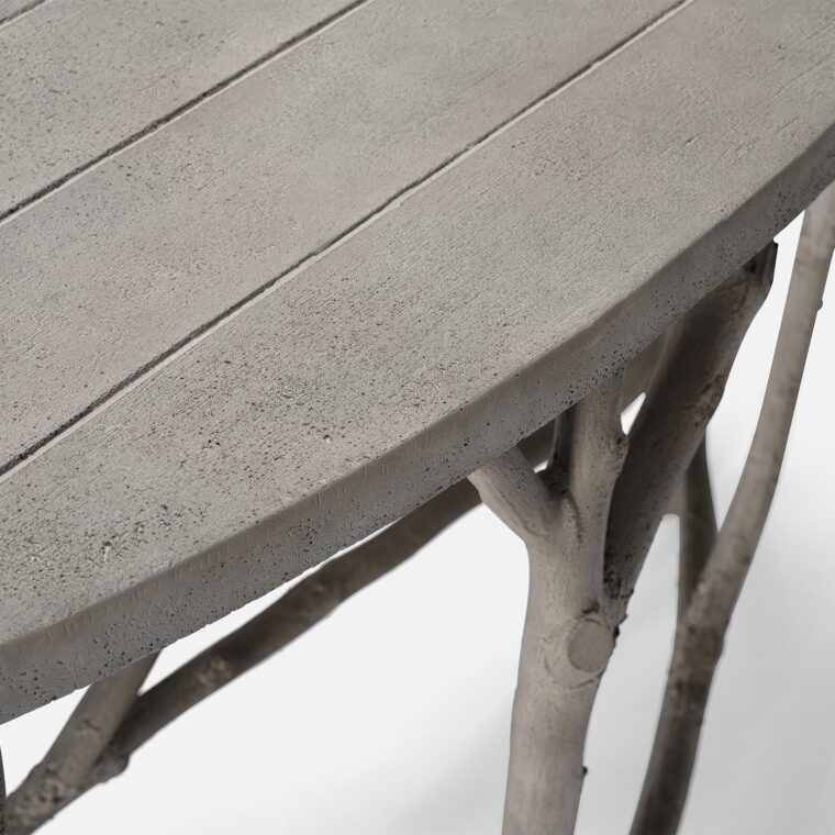 Outdoor Faux Bois Demilune Console - Image 5