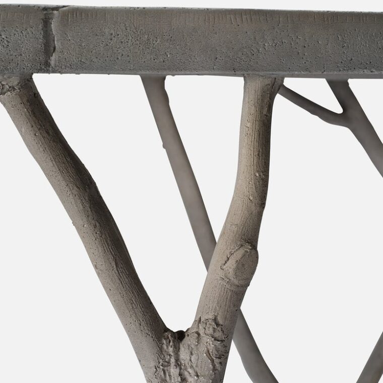 Outdoor Faux Bois Demilune Console - Image 6
