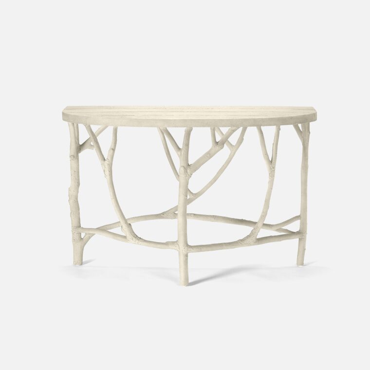 Outdoor Faux Bois Demilune Console - Image 7
