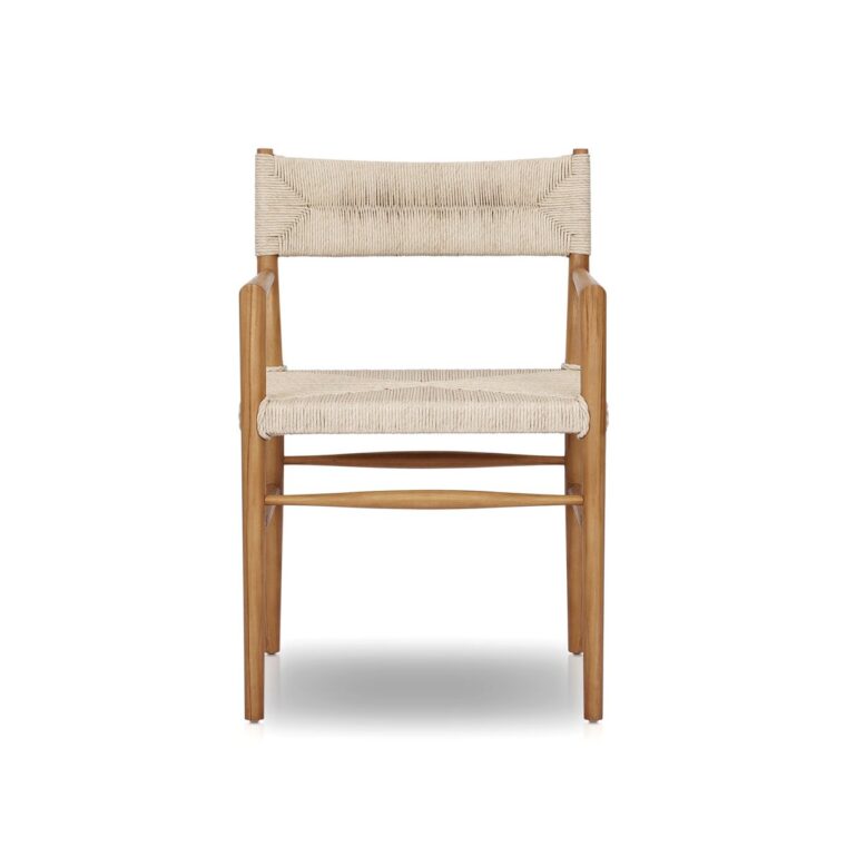 Outdoor Teak and All Weather Wicker Dining Arm Chair - Image 3