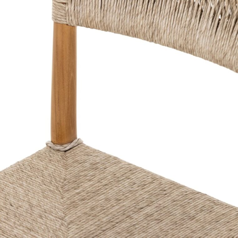 Outdoor Teak and All Weather Wicker Dining Side Chair - Image 6