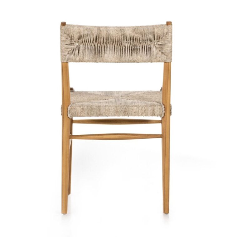 Outdoor Teak and All Weather Wicker Dining Side Chair - Image 5