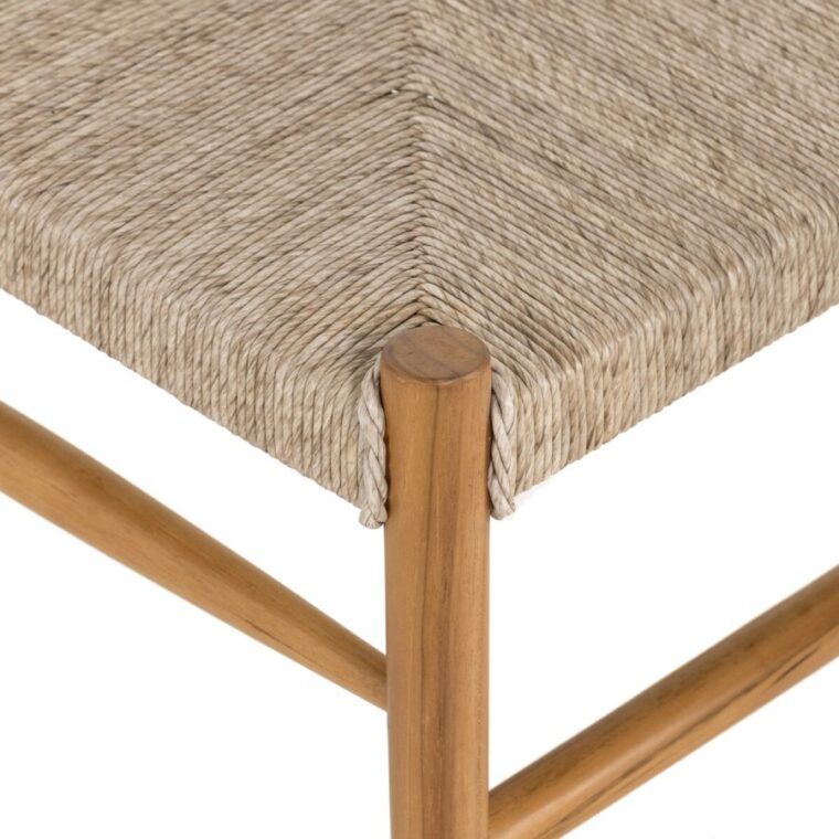 Outdoor Teak and All Weather Wicker Dining Side Chair - Image 9