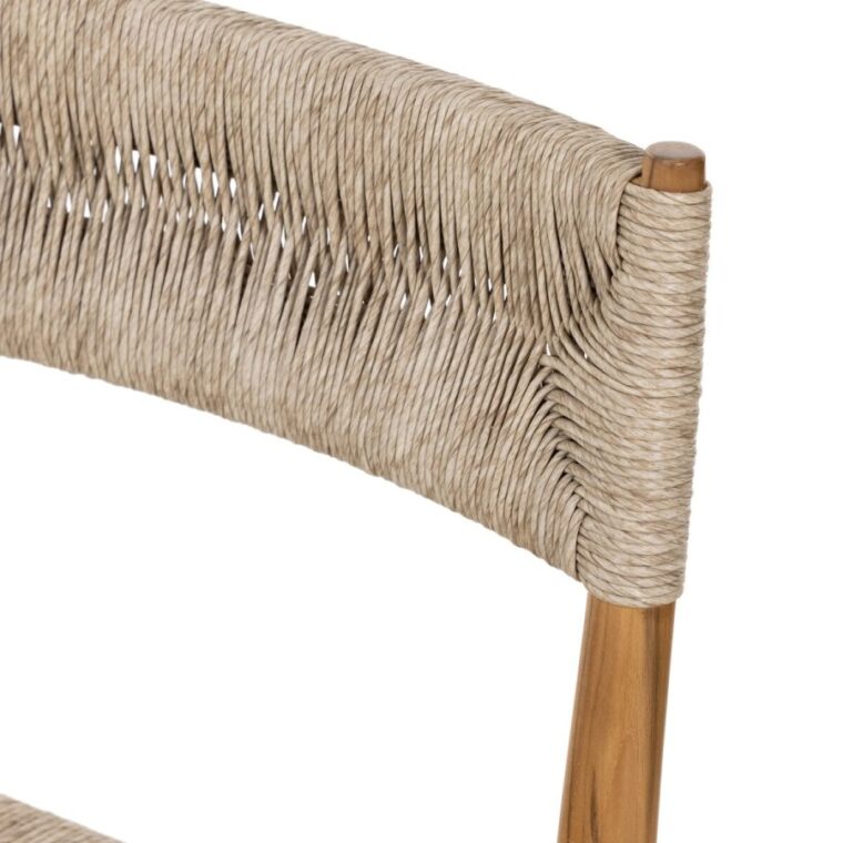 Outdoor Teak and All Weather Wicker Dining Side Chair - Image 7