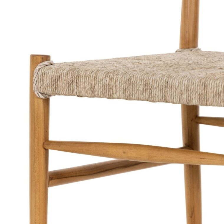 Outdoor Teak and All Weather Wicker Dining Side Chair - Image 8