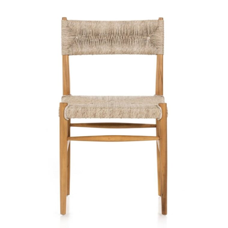 Outdoor Teak and All Weather Wicker Dining Side Chair - Image 3