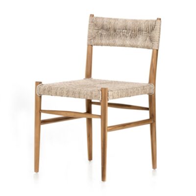 Outdoor Teak and All Weather Wicker Dining Side Chair