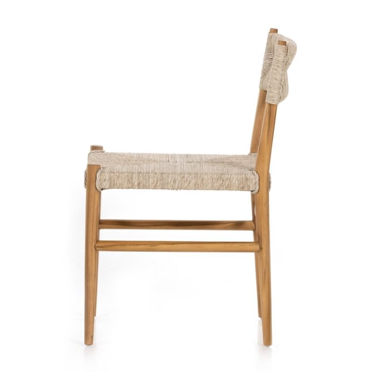 Outdoor Teak and All Weather Wicker Dining Side Chair - Image 4