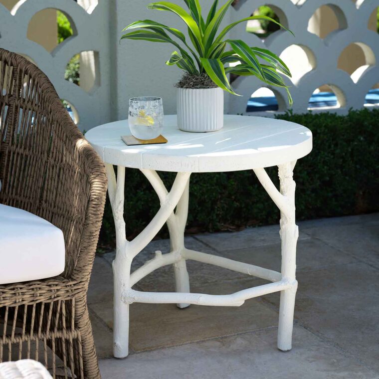 Outdoor Faux Bois Side Table - Image 7