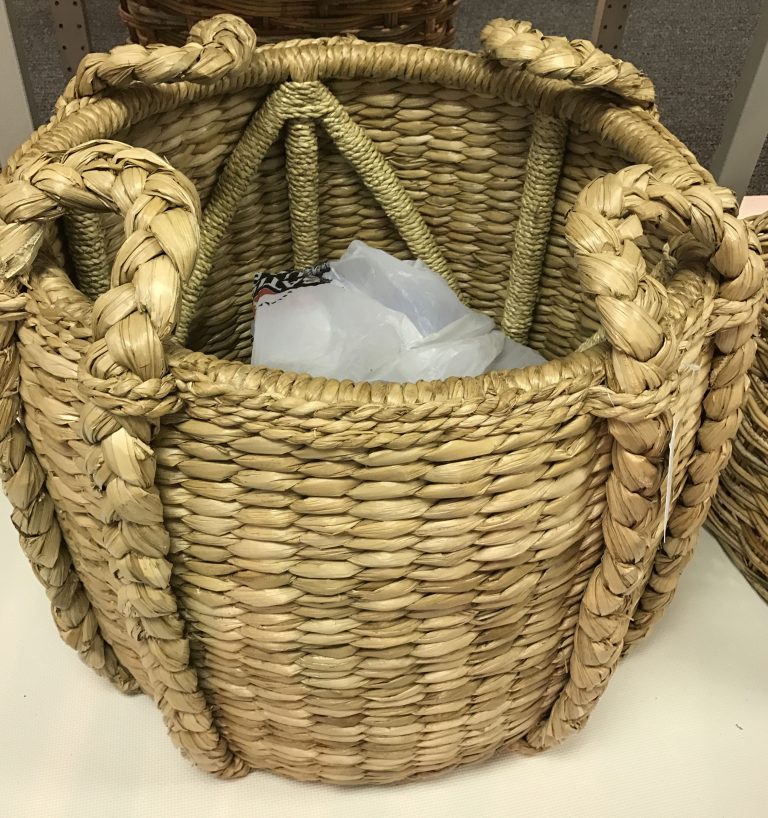 Large Round Rush Basket Mecox Gardens