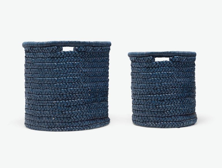 Round Braided Water Hyacinth Baskets - Mecox Gardens