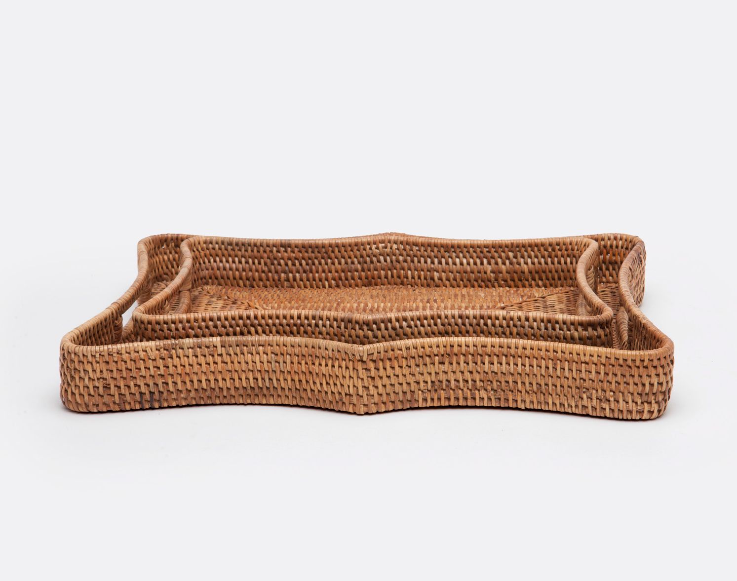 Scalloped Rattan Trays Mecox Gardens