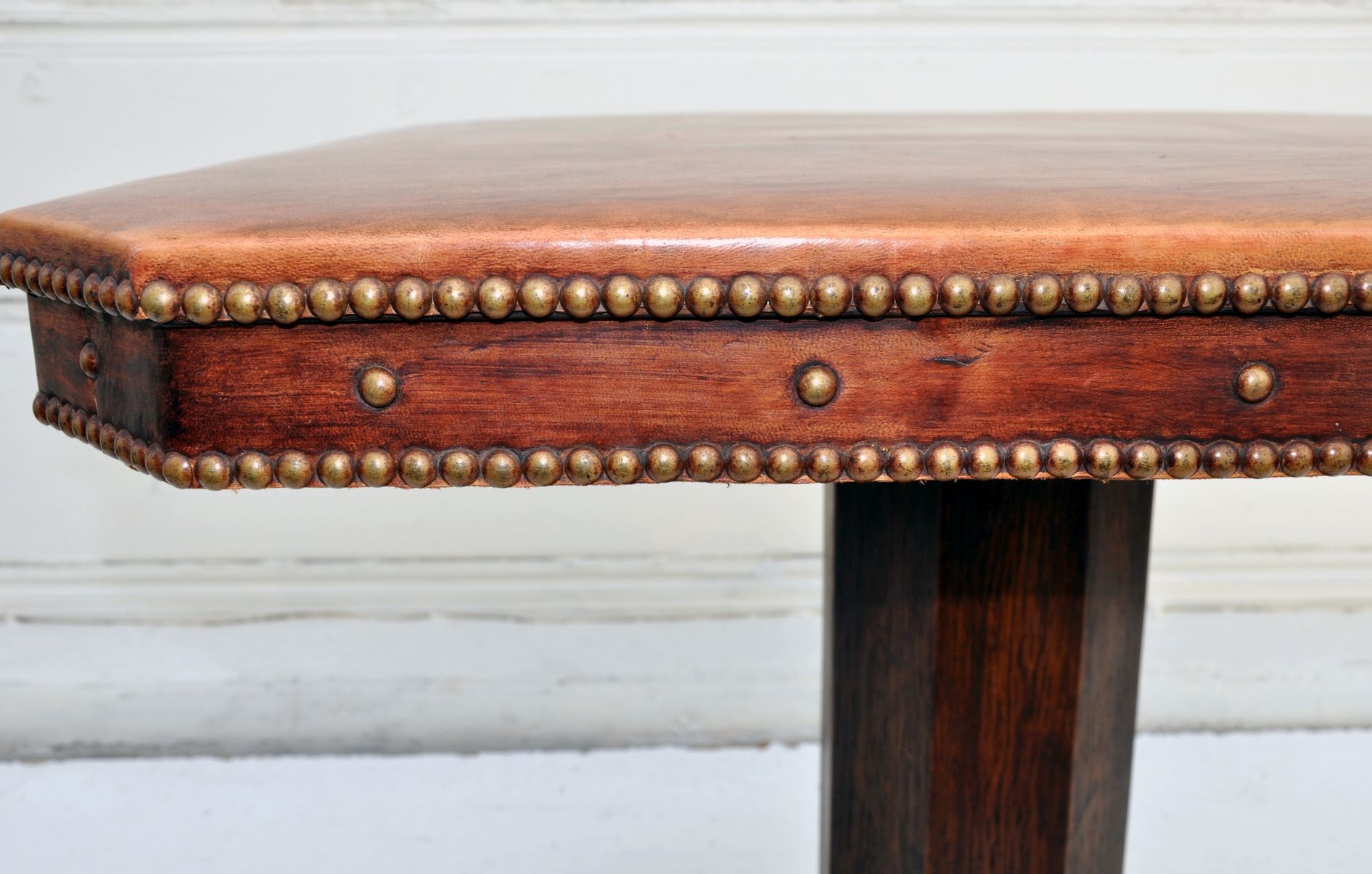 Vintage French Leather Side Table Mecox Gardens