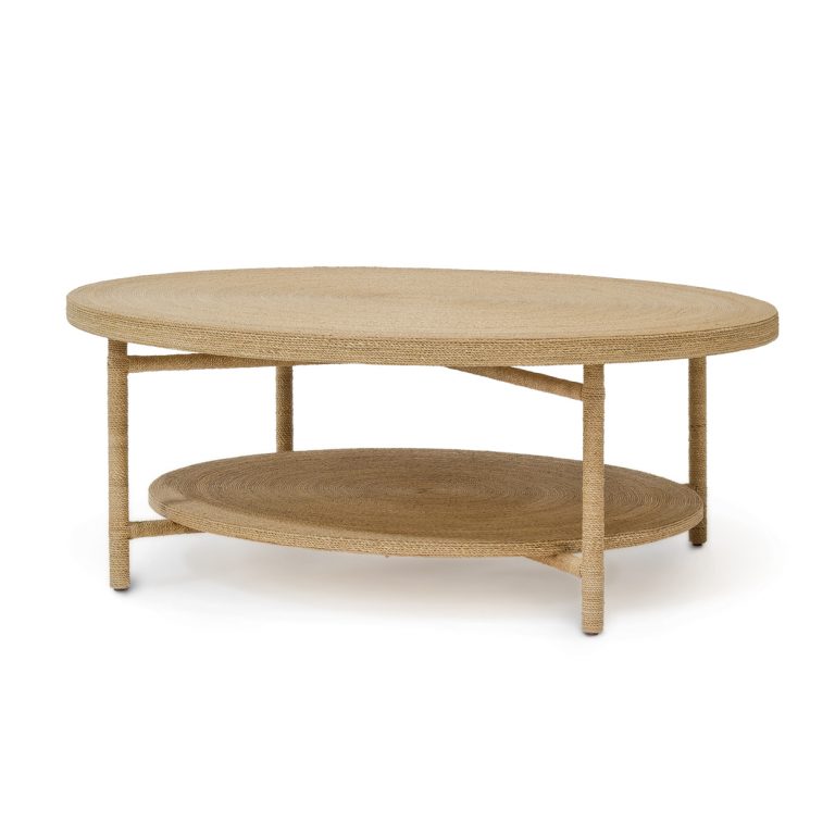 Round Braided Seagrass Coffee Table Mecox Gardens