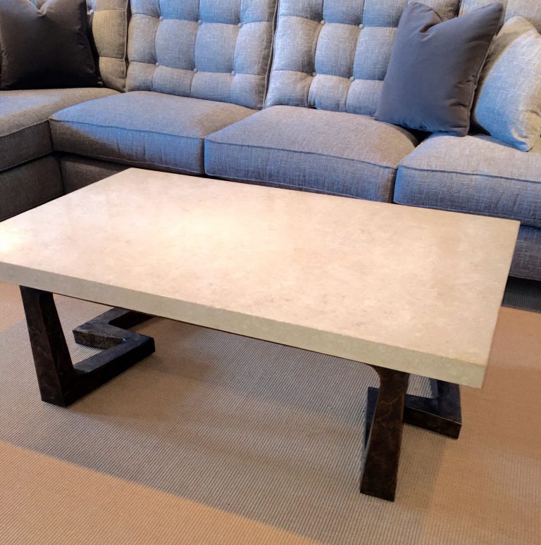 Magda Travertine Top Coffee Table Mecox Gardens