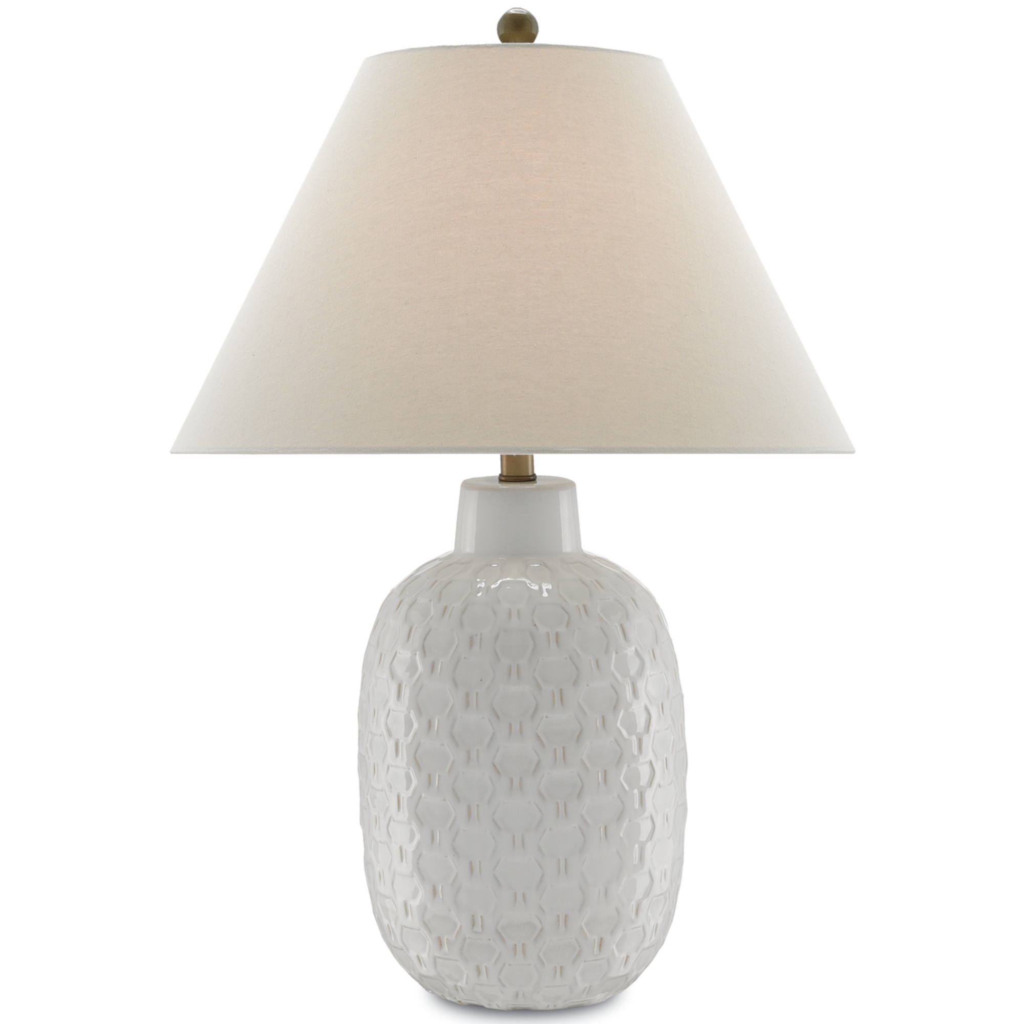 Ivory Ceramic Hexagonal Table Lamp Mecox Gardens