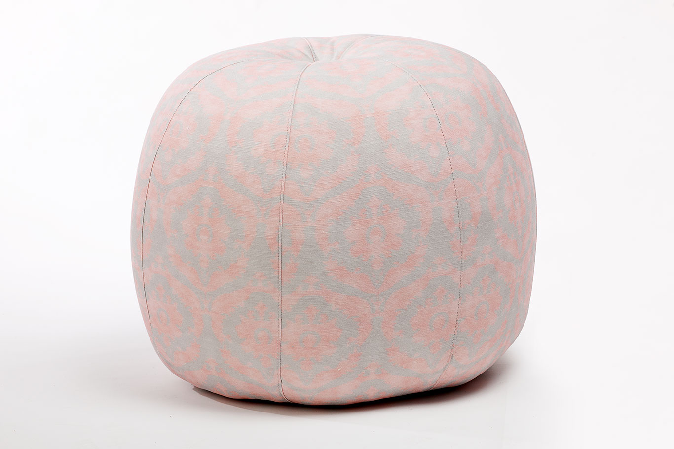 Button Tufted Pink Pouf Ottoman Mecox Gardens